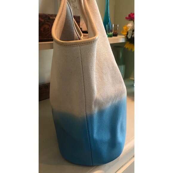 **SOLD**Tory Burch Summer Slouchy Hobo Natural / Juniper Berry Multi-Color Tote - Picture 5 of 14